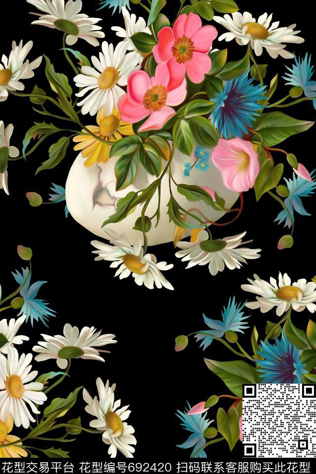 花朵花卉数码印花华亿平台下载（图片编号: 692420） - 瓦栏（Walan）