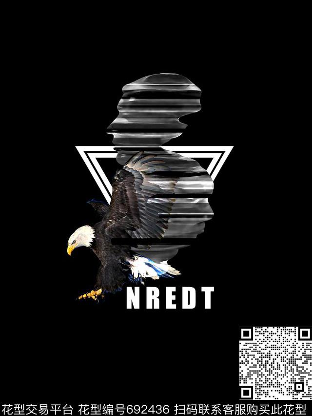 鹰人物像男装T恤数码印花华亿平台下载（图片编号: 692436） - 瓦栏（Walan）