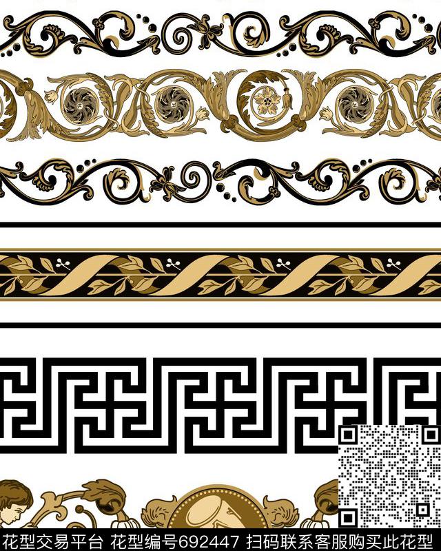宫廷风民族风欧式花纹传统印花华亿平台下载（图片编号: 692447） - 瓦栏（Walan）