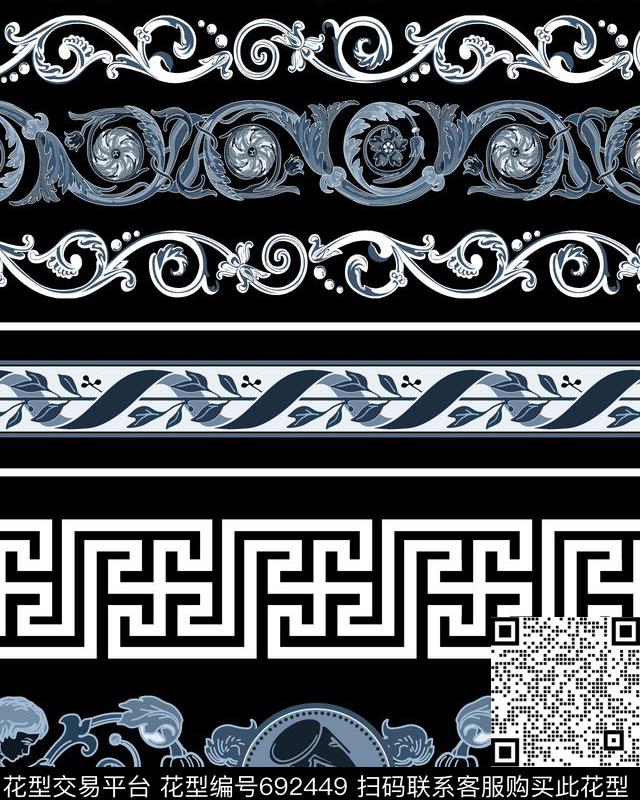 宫廷风民族风欧式花纹传统印花华亿平台下载（图片编号: 692449） - 瓦栏（Walan）