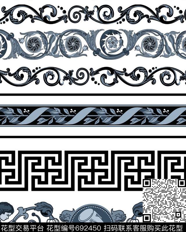 宫廷风民族风欧式花纹传统印花华亿平台下载（图片编号: 692450） - 瓦栏（Walan）
