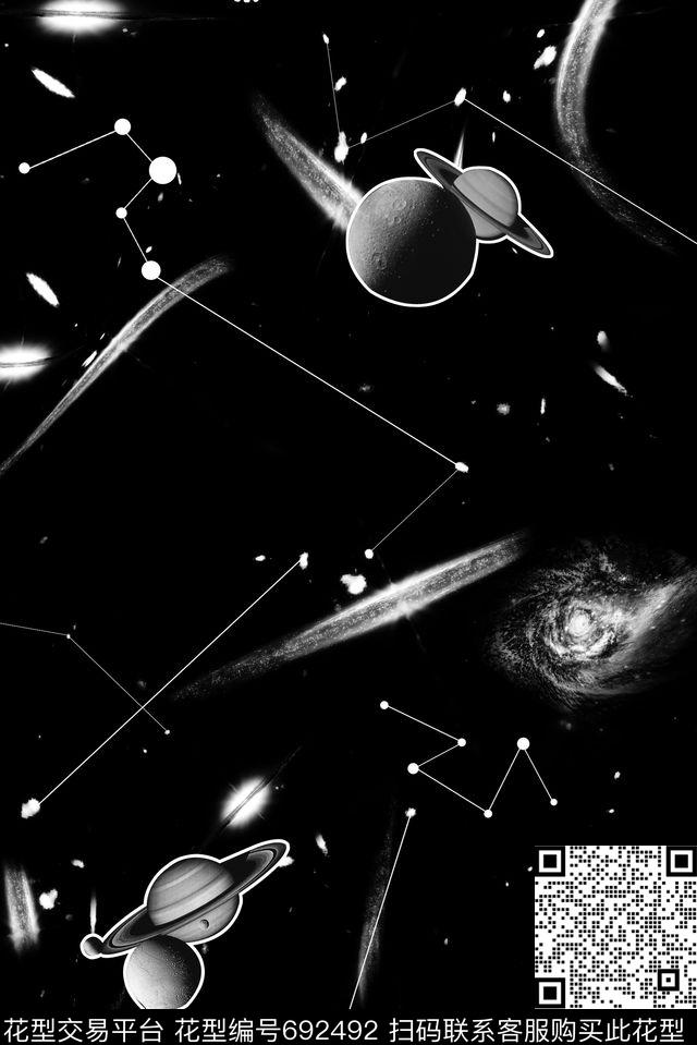 男装休闲风星空数码印花华亿平台下载（图片编号: 692492） - 瓦栏（Walan）