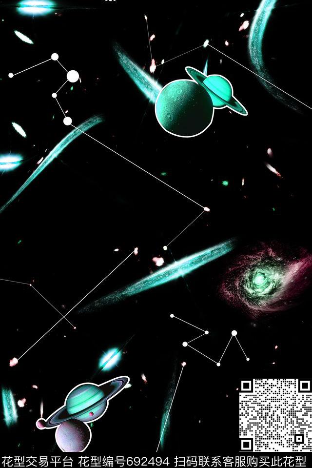 男装休闲风星空数码印花华亿平台下载（图片编号: 692494） - 瓦栏（Walan）