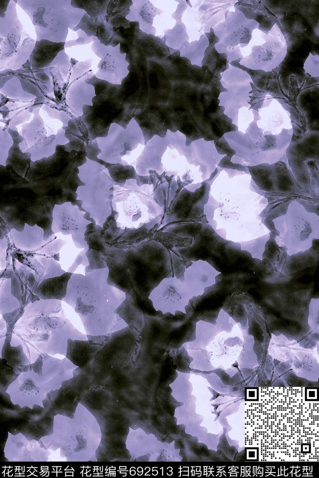 潮流时尚大花花朵传统印花华亿平台下载（图片编号: 692513） - 瓦栏（Walan）