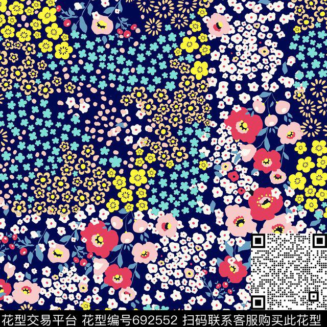 小碎花花朵花卉传统印花华亿平台下载（图片编号: 692552） - 瓦栏（Walan）
