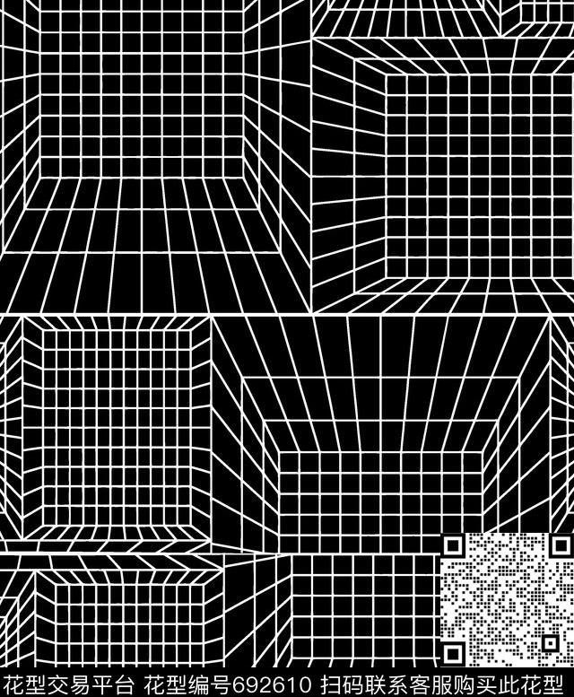 箱包面料3D线条传统印花华亿平台下载（图片编号: 692610） - 瓦栏（Walan）