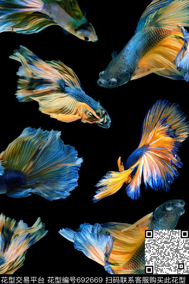 泰国斗鱼水精灵数码印花华亿平台下载（图片编号: 692669） - 瓦栏（Walan）