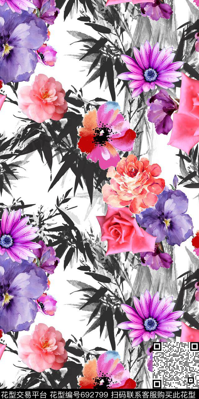 MAX-女装花卉小碎花玫瑰数码印花华亿平台下载（图片编号: 692799） - 瓦栏（Walan）