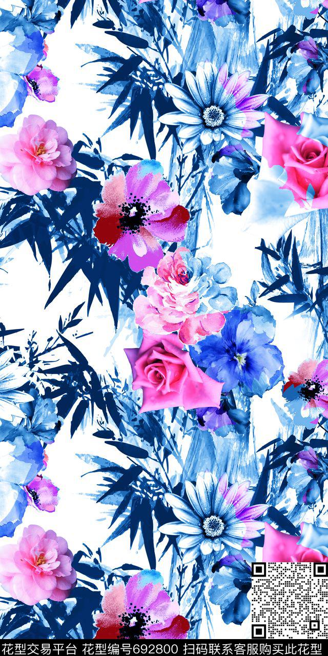 MAX-女装花卉小碎花玫瑰数码印花华亿平台下载（图片编号: 692800） - 瓦栏（Walan）
