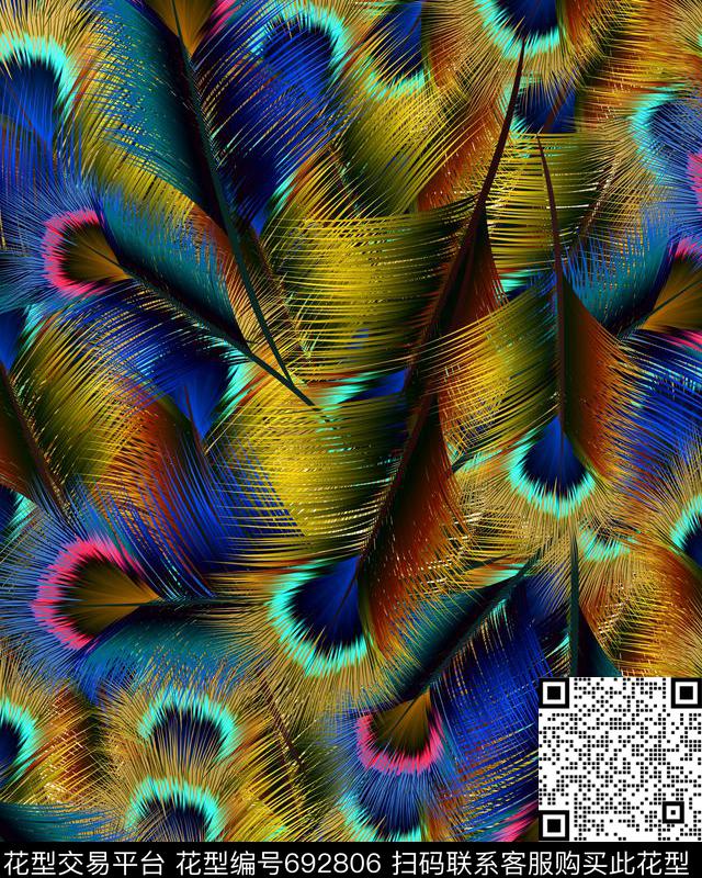 羽毛数码印花华亿平台下载（图片编号: 692806） - 瓦栏（Walan）