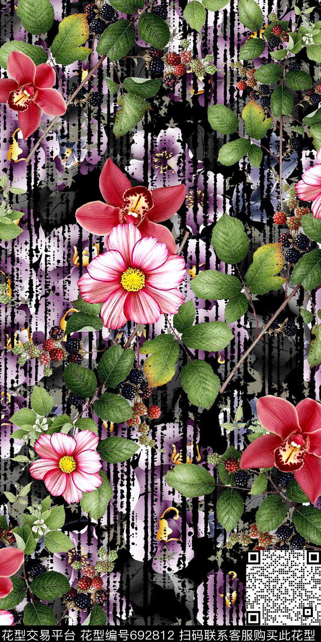 花朵花卉数码印花华亿平台下载（图片编号: 692812） - 瓦栏（Walan）