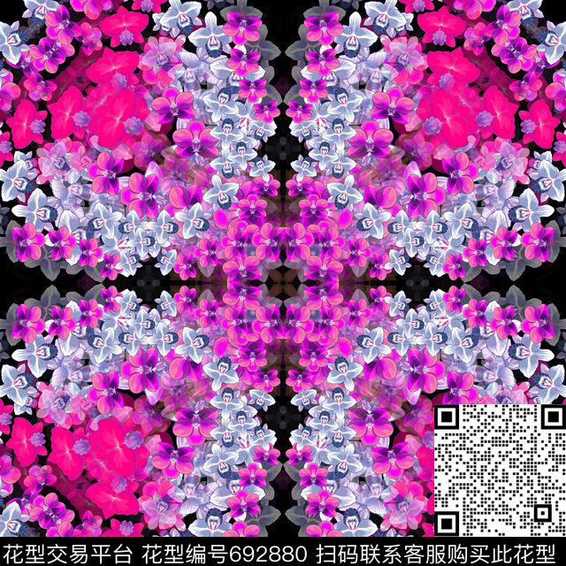 方巾花卉丝巾数码印花华亿平台下载（图片编号: 692880） - 瓦栏（Walan）