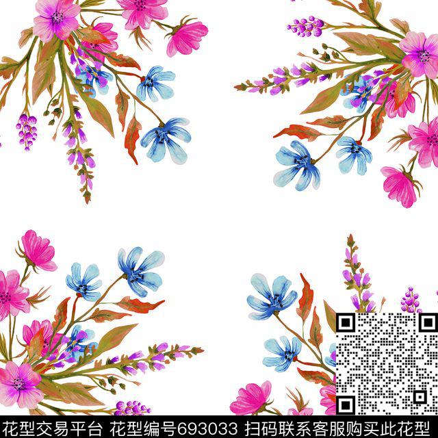 方巾丝巾花卉数码印花华亿平台下载（图片编号: 693033） - 瓦栏（Walan）