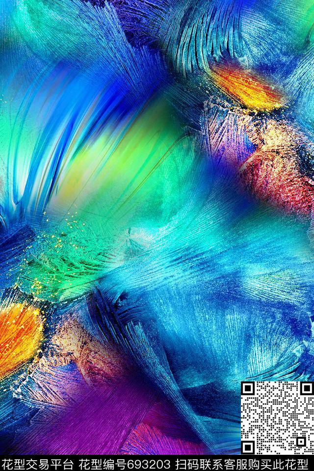 抽象炫彩拼接数码印花华亿平台下载（图片编号: 693203） - 瓦栏（Walan）
