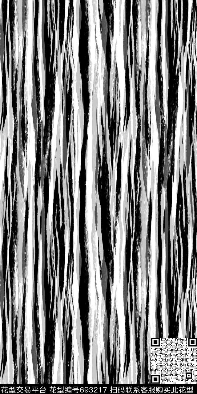 水墨斑马纹条纹传统印花华亿平台下载（图片编号: 693217） - 瓦栏（Walan）