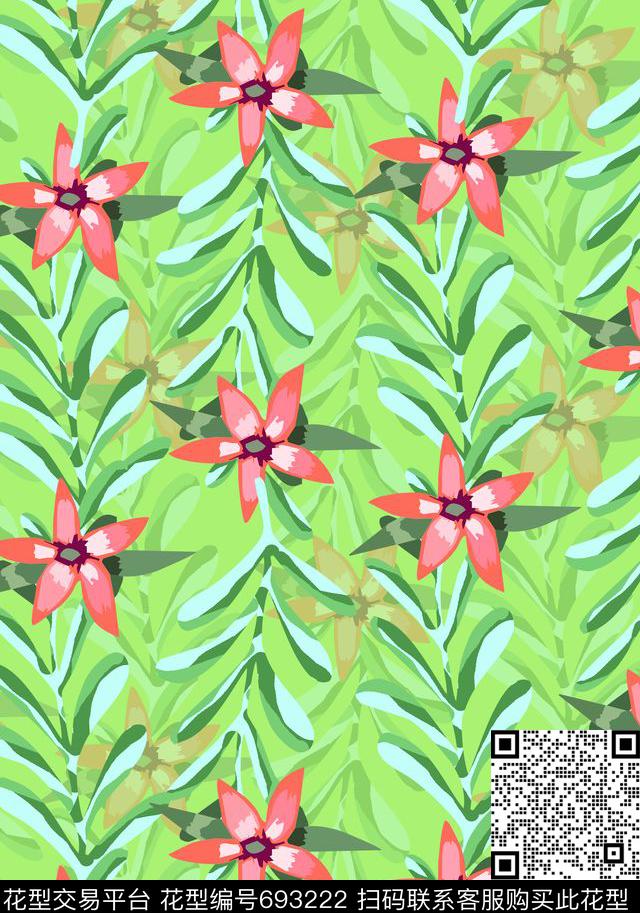 写意花卉花卉传统印花华亿平台下载（图片编号: 693222） - 瓦栏（Walan）