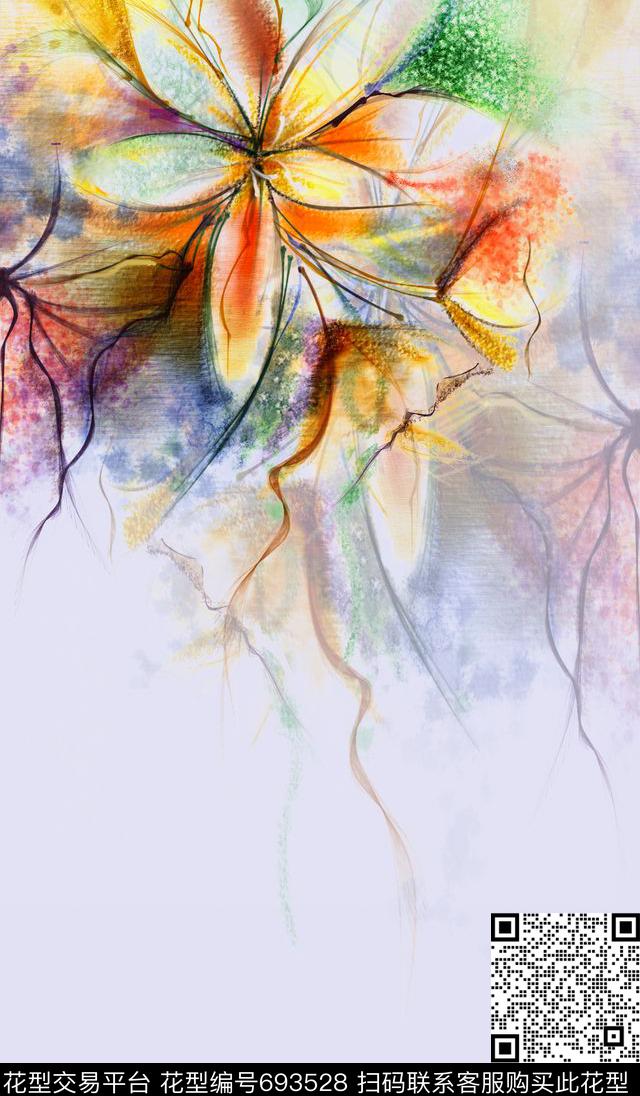 水彩艺术手绘数码印花华亿平台下载（图片编号: 693528） - 瓦栏（Walan）