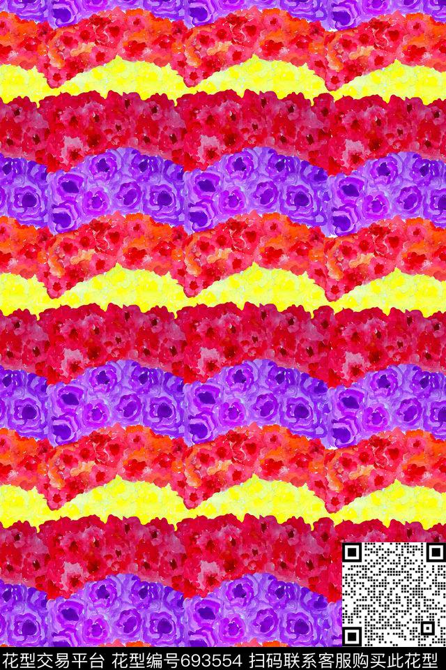 热带花卉、鲜艳、热情数码印花华亿平台下载（图片编号: 693554） - 瓦栏（Walan）