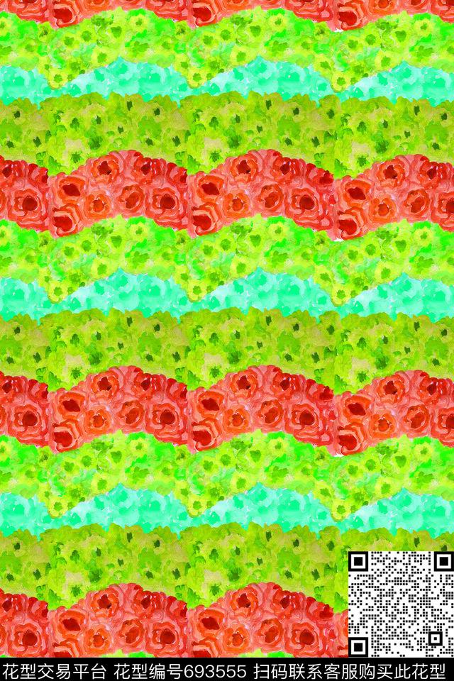热带花卉、鲜艳、热情数码印花华亿平台下载（图片编号: 693555） - 瓦栏（Walan）