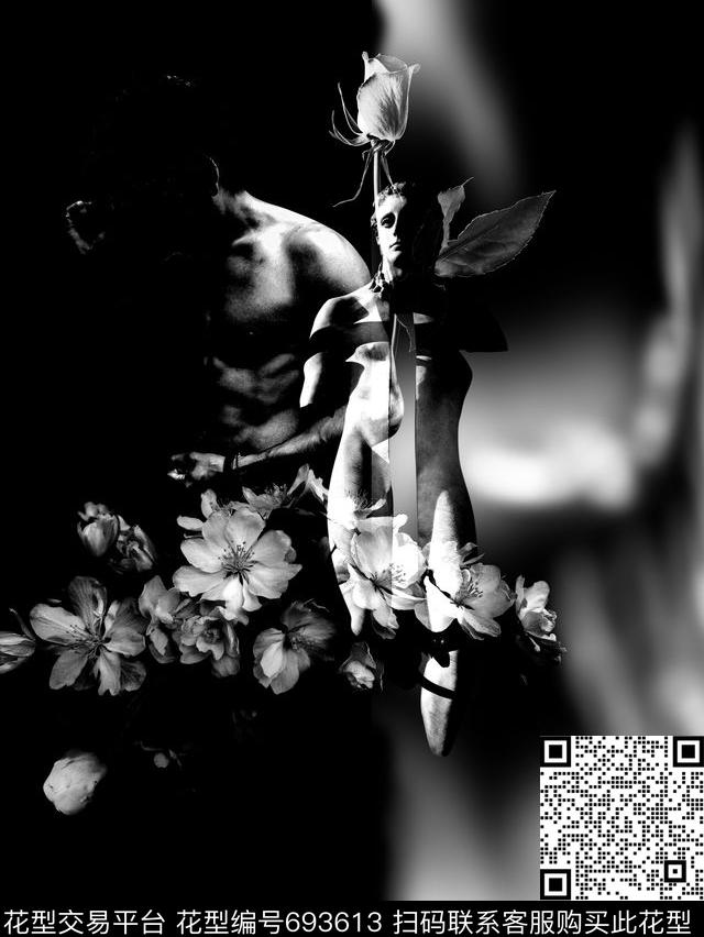 男装潮牌定位花适用于卫衣夹克T恤华亿平台男装定位花数码印花华亿平台下载（图片编号: 693613） - 瓦栏（Walan）