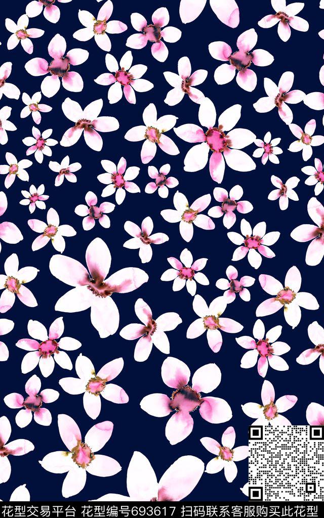 大花牡丹玫瑰数码印花华亿平台下载（图片编号: 693617） - 瓦栏（Walan）