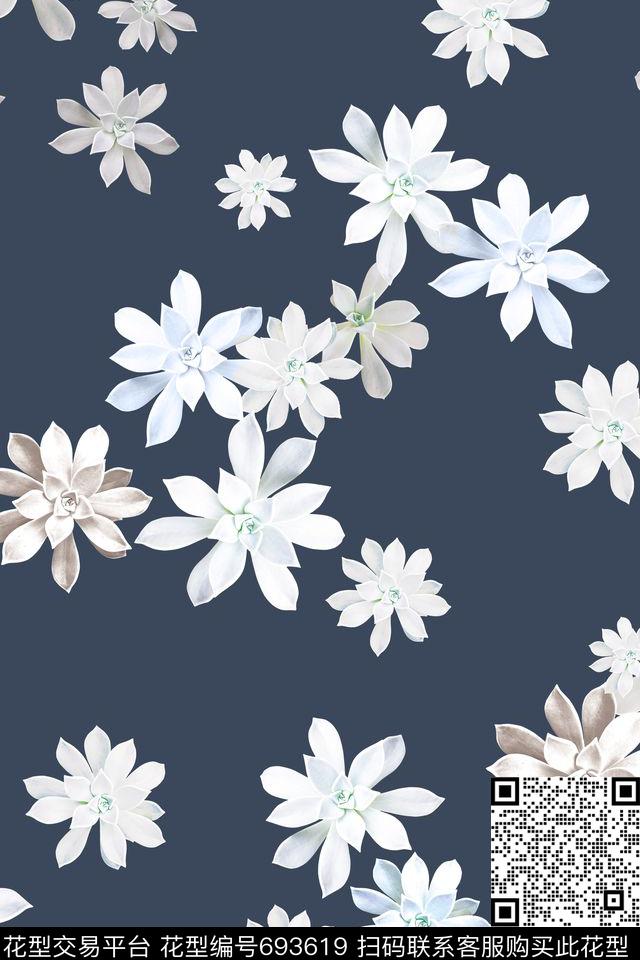 大花牡丹玫瑰数码印花华亿平台下载（图片编号: 693619） - 瓦栏（Walan）