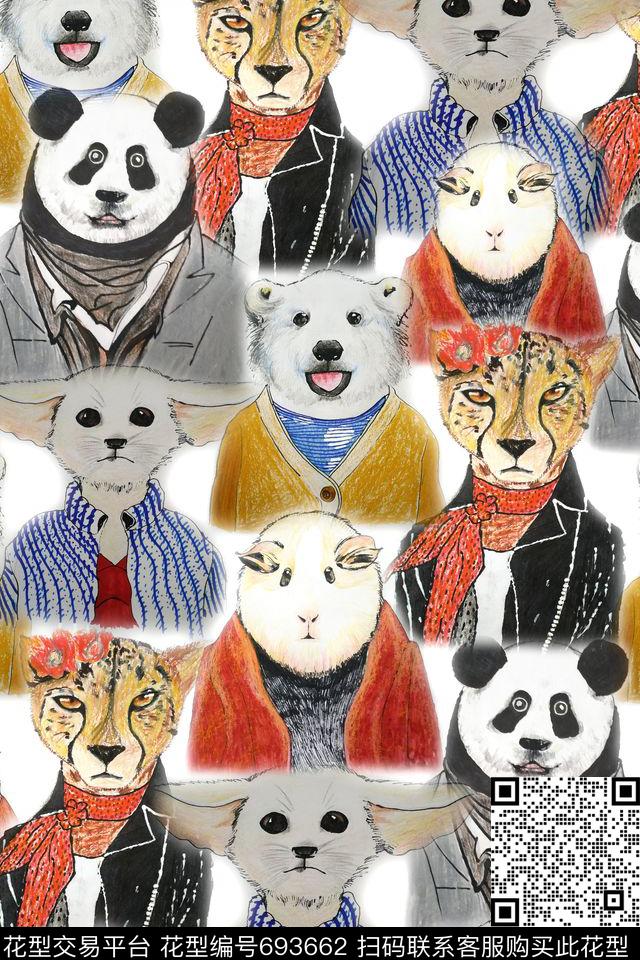 水彩画油画棒衣冠禽兽数码印花华亿平台下载（图片编号: 693662） - 瓦栏（Walan）