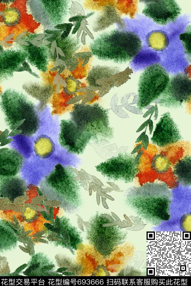 满版扎染艺术数码印花华亿平台下载（图片编号: 693666） - 瓦栏（Walan）