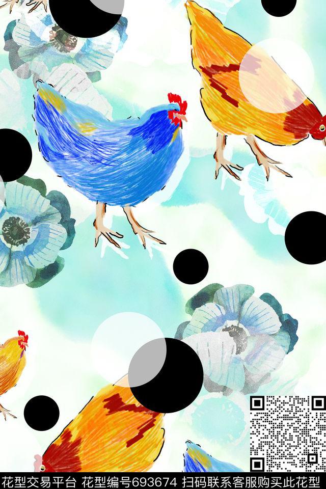 L.D~趣味L.D~动物L.D~水彩数码印花华亿平台下载（图片编号: 693674） - 瓦栏（Walan）