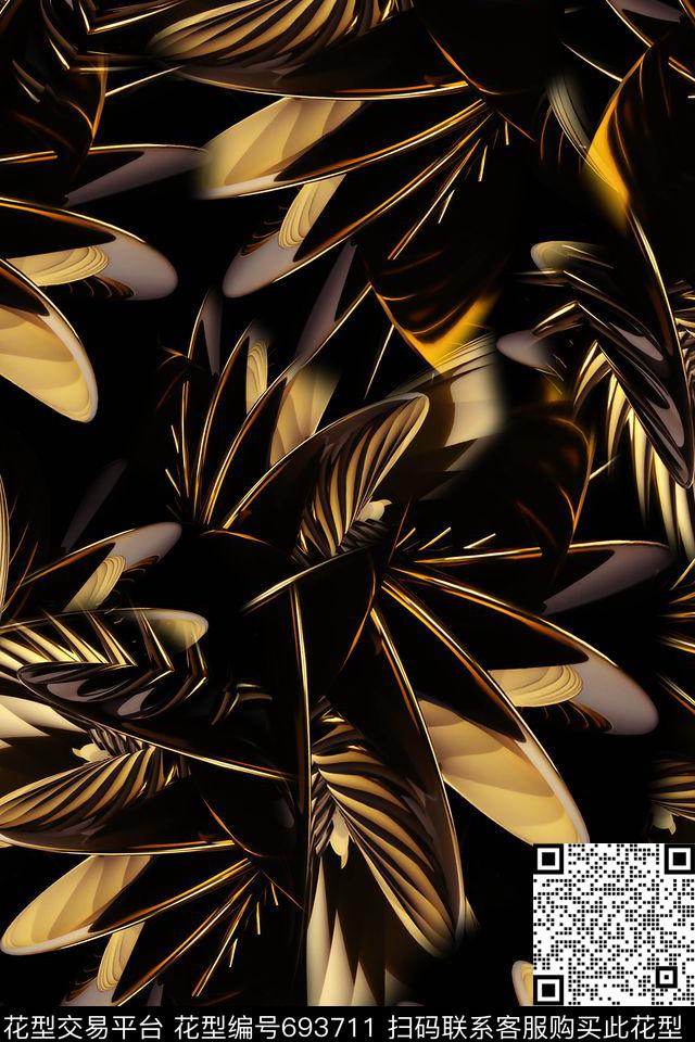 抽象金属肌理数码印花华亿平台下载（图片编号: 693711） - 瓦栏（Walan）