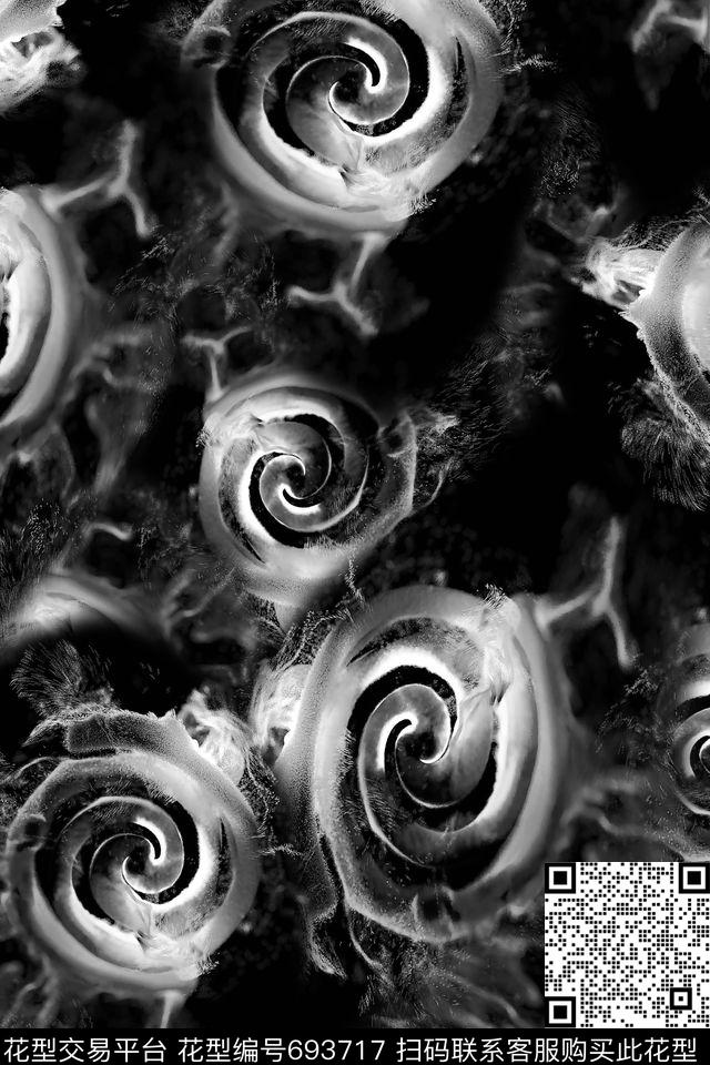 抽象女装迷彩数码印花华亿平台下载（图片编号: 693717） - 瓦栏（Walan）