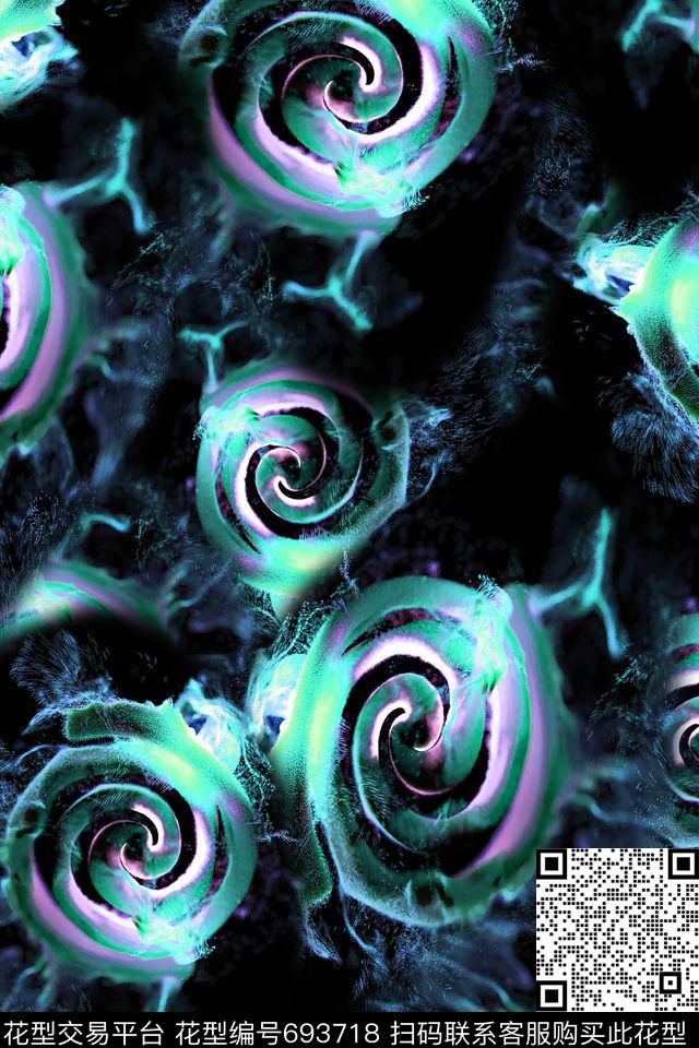 抽象女装迷彩数码印花华亿平台下载（图片编号: 693718） - 瓦栏（Walan）