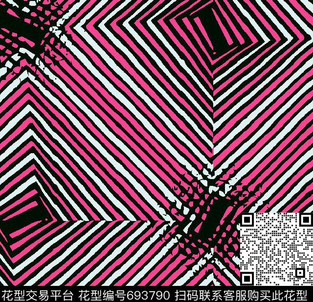 箱包面料3D线条传统印花华亿平台下载（图片编号: 693790） - 瓦栏（Walan）