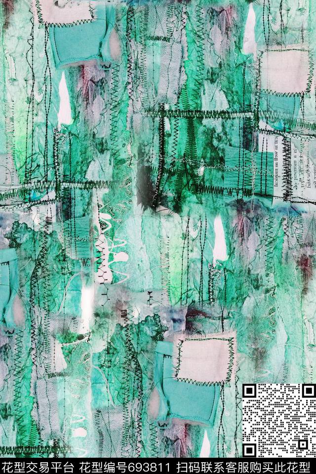 抽象肌理图案趣味数码印花华亿平台下载（图片编号: 693811） - 瓦栏（Walan）