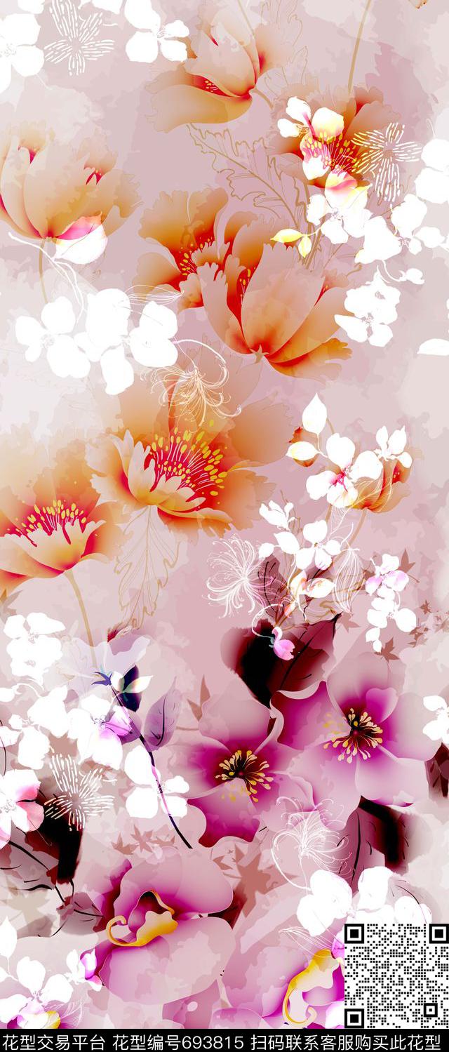 数码印花花朵花卉数码印花华亿平台下载（图片编号: 693815） - 瓦栏（Walan）