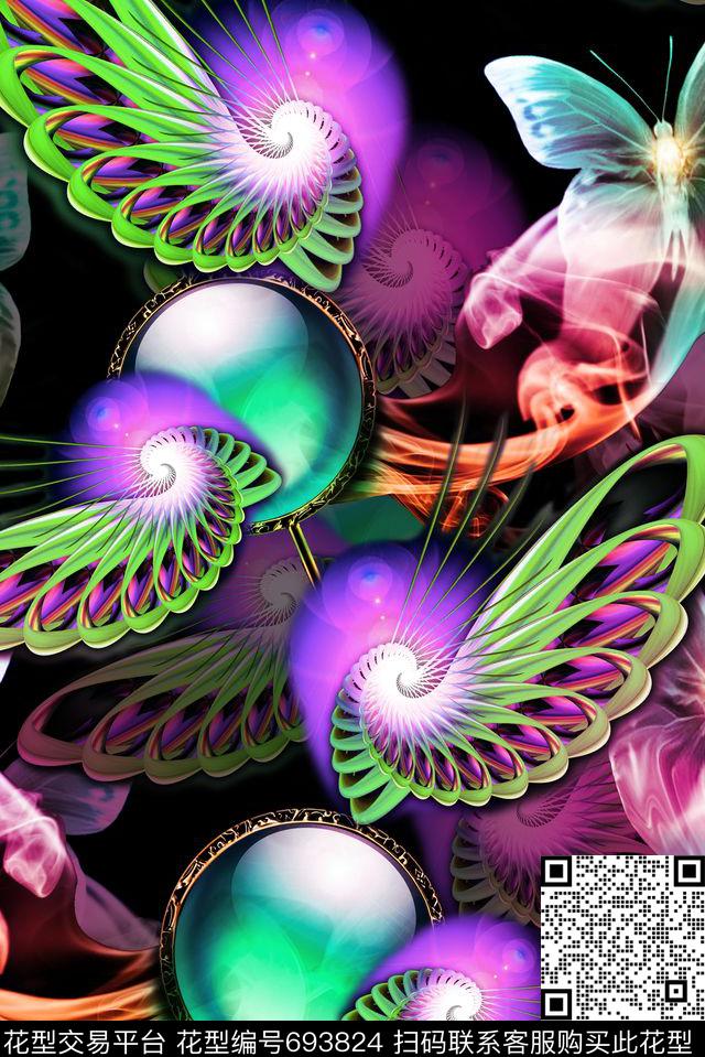 不规则几何几何波西米亚数码印花华亿平台下载（图片编号: 693824） - 瓦栏（Walan）