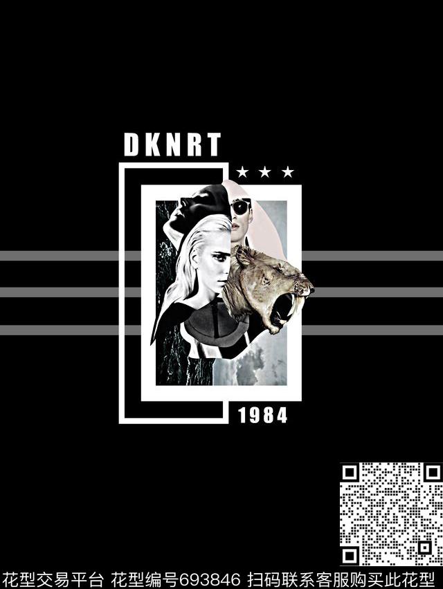 狮子人物像男装T恤数码印花华亿平台下载（图片编号: 693846） - 瓦栏（Walan）