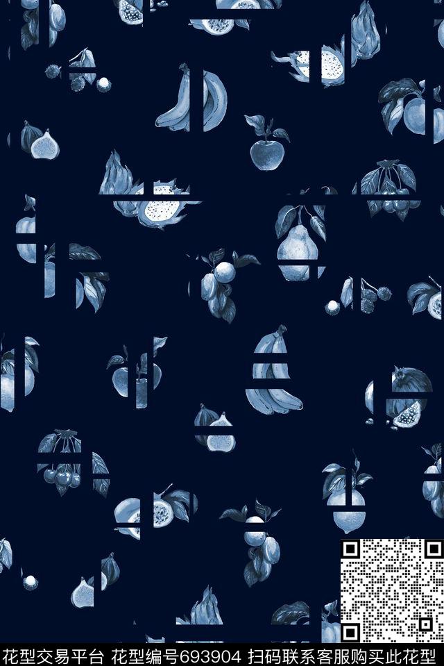 高雅手绘水果、裁切、抽象数码印花华亿平台下载（图片编号: 693904） - 瓦栏（Walan）