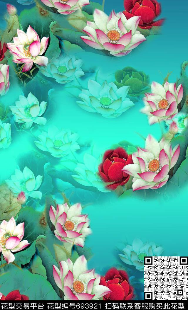 花卉女装定位花数码印花华亿平台下载（图片编号: 693921） - 瓦栏（Walan）