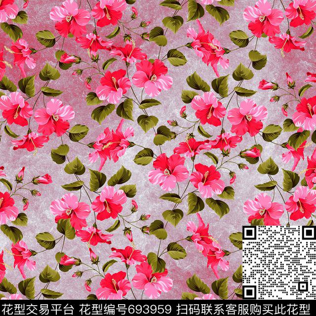 乱花花朵花卉数码印花华亿平台下载（图片编号: 693959） - 瓦栏（Walan）