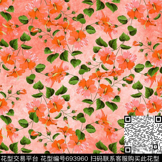 乱花花朵花卉数码印花华亿平台下载（图片编号: 693960） - 瓦栏（Walan）