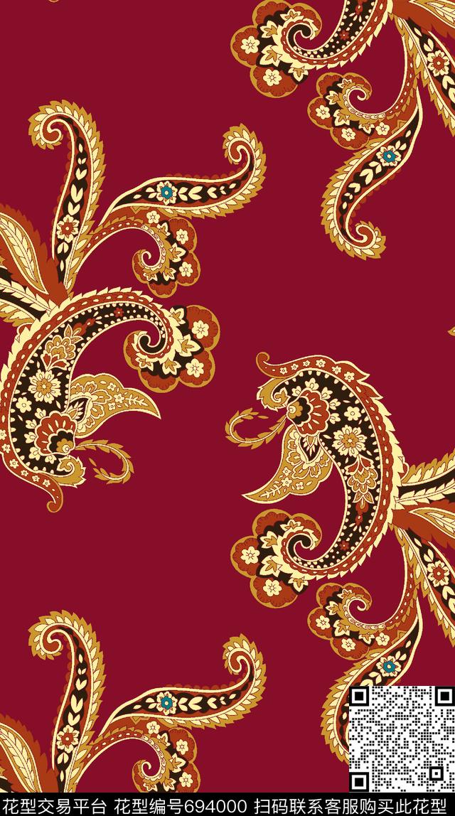 民族风佩斯利中东传统印花华亿平台下载（图片编号: 694000） - 瓦栏（Walan）