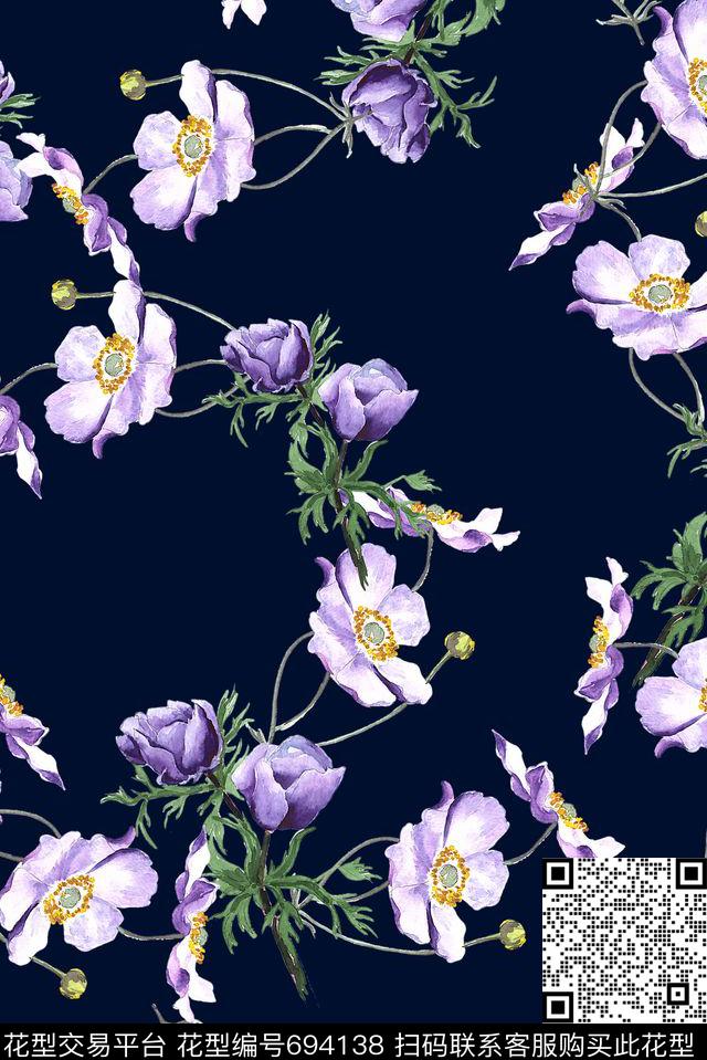 花卉女装春夏数码印花华亿平台下载（图片编号: 694138） - 瓦栏（Walan）