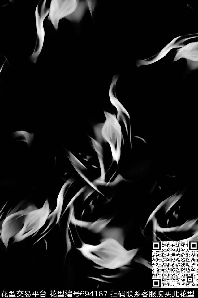 火焰男装抽象数码印花华亿平台下载（图片编号: 694167） - 瓦栏（Walan）