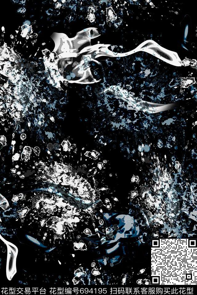 喷墨肌理抽象数码印花华亿平台下载（图片编号: 694195） - 瓦栏（Walan）