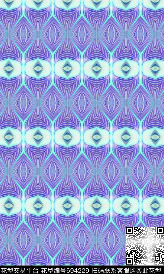 抽象图案条纹混搭几何炫彩数码印花华亿平台下载（图片编号: 694229） - 瓦栏（Walan）