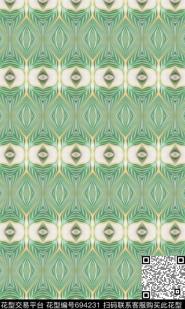 抽象图案条纹混搭几何炫彩数码印花华亿平台下载（图片编号: 694231） - 瓦栏（Walan）