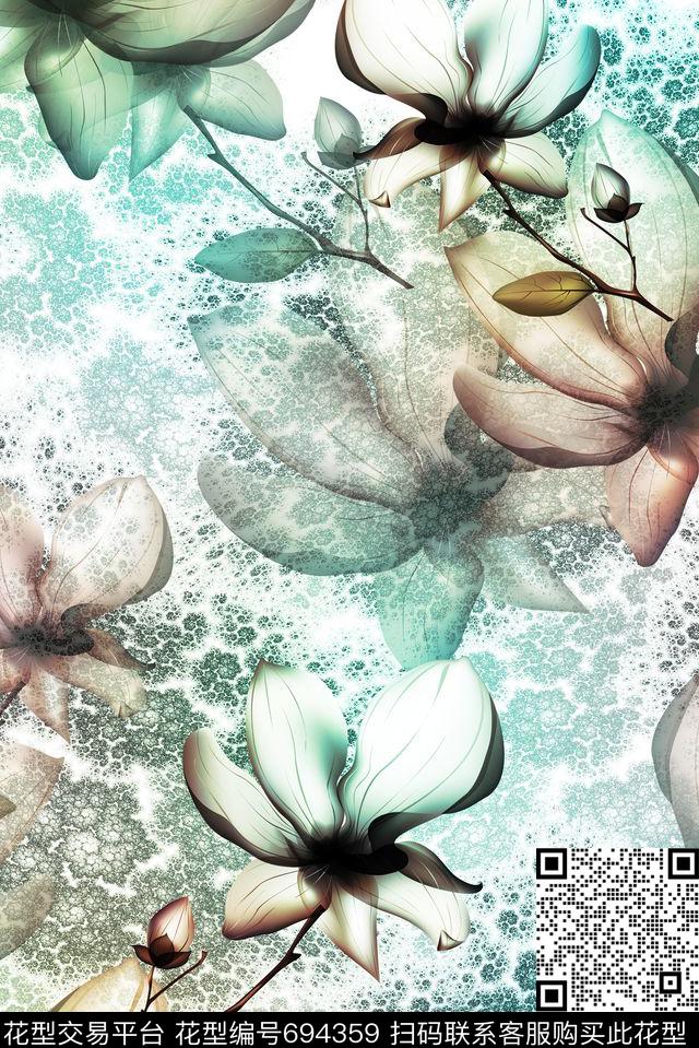 小清新花瓣小碎花数码印花华亿平台下载（图片编号: 694359） - 瓦栏（Walan）