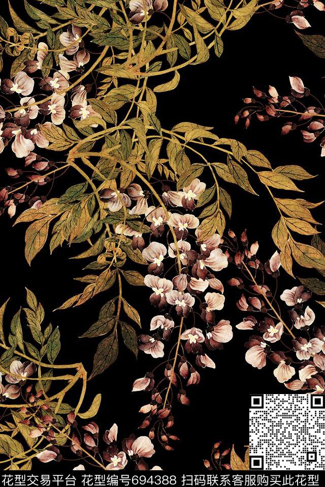 中国风高端风动感中国风中国风大气数码印花华亿平台下载（图片编号: 694388） - 瓦栏（Walan）