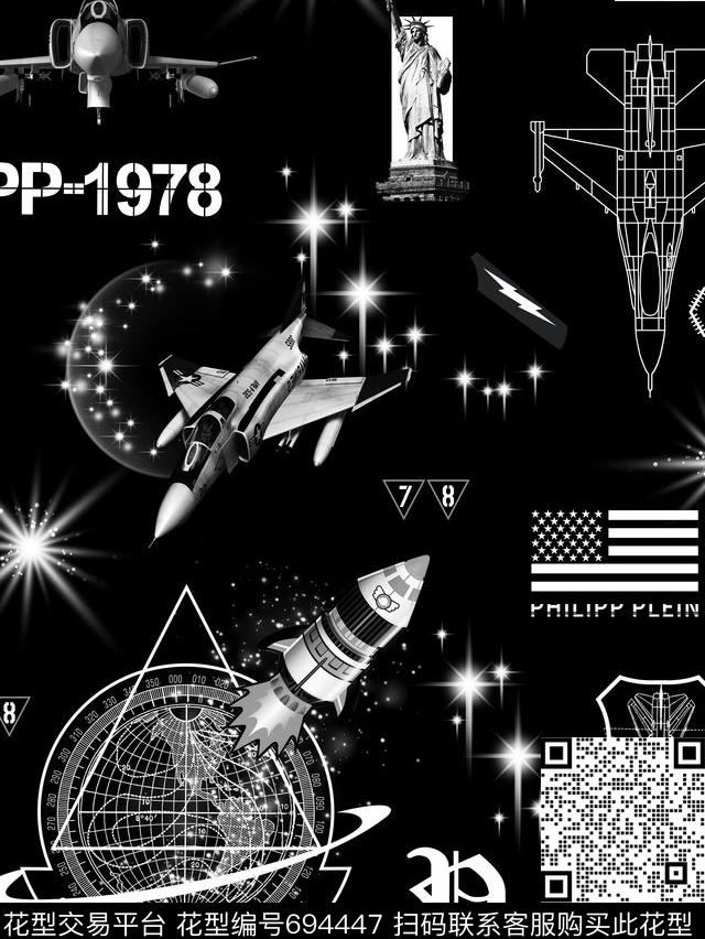 几何太空PP数码印花华亿平台下载（图片编号: 694447） - 瓦栏（Walan）